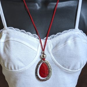 Red Suede Ncklce
